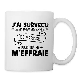 J'ai survécu à ma première année de mariage !! - Mug blanc - blanc - Droite