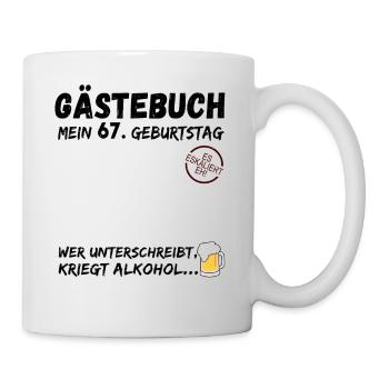 67. Geburtstag Gästebuch Party 67 Jahre - Tasse - Weiß - Rechts