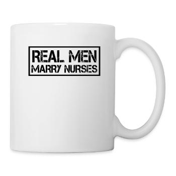 De vrais hommes épousent des infirmières infirmières Mari - Mug blanc - blanc - Droite