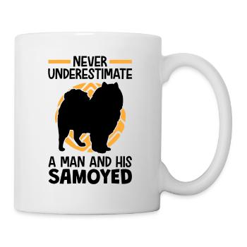 Woman with Samoyed Sled Dog Samoyeds - Mug - white - Right