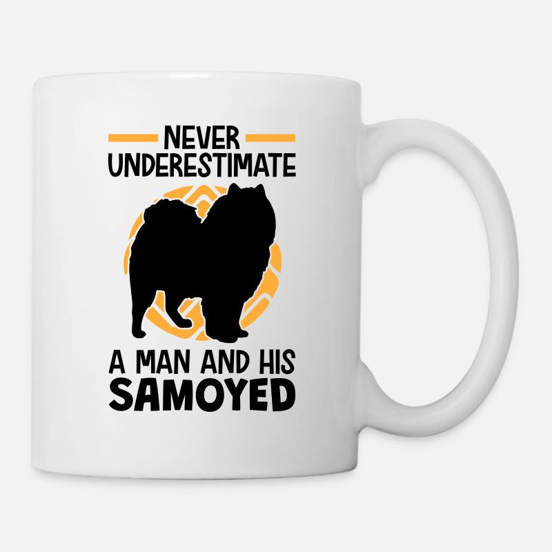 Frau mit Samojede Schlittenhund Samojeden - Tasse - Weiß