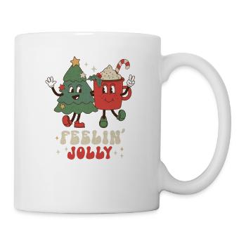 Feeling Jolly Weihnachten Retro Weihnachtslied - Tasse - Weiß - Rechts