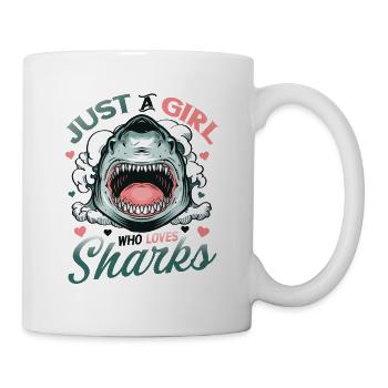 Mädchen, das Haie liebt - Tasse - Weiß - Rechts