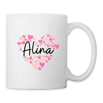 Ich liebe Alina - Herzen für Alina - Tasse - Weiß - Rechts