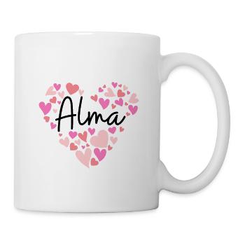 Ich liebe Alma - Herzen für Alma - Tasse - Weiß - Rechts