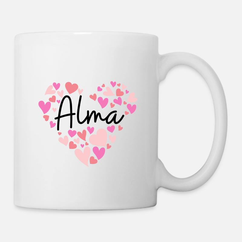 J’aime Alma - des cœurs pour Alma - Mug blanc - blanc