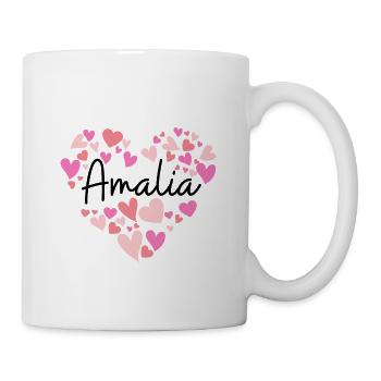 Ich liebe Amalia - Herzen für Amalia - Tasse - Weiß - Rechts
