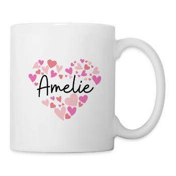 Ich liebe Amelie - Herzen für Amelie - Tasse - Weiß - Rechts