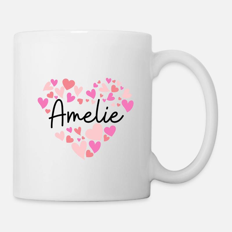 J’aime Amélie - des cœurs pour Amélie - Mug blanc - blanc