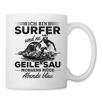 Surfing Surfer Surfbrett Surfer Wellenreiten - Tasse - Weiß - Rechts