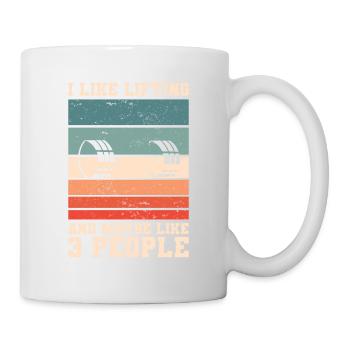 Retro I Like Lifting And Maybe Like 3 People Weigh - Mug - white - Right