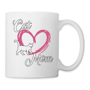 Katzen Mama Motiv Frauen Geschenk Katzenhalter - Tasse - Weiß - Rechts