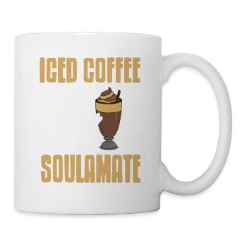 Iced Coffee Is My Soulamate Awesome Funny Present - Tasse - Weiß - Rechts