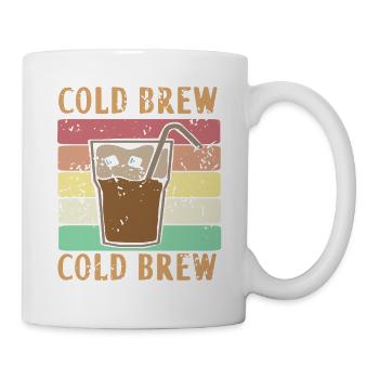 Super COLD BREW Retro Vintage Designs T-Shirt - Mug blanc - blanc - Droite