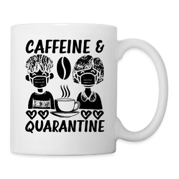 Caffeine And Quarantine Funny Social Distancing - Mug - white - Right