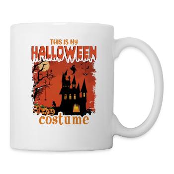 Happy Halloween Party Hexe Fledermaus Grusel Spuk - Tasse - Weiß - Rechts