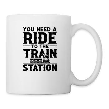 Modellbahn Zug Lokomotiven Geschenk - Tasse - Weiß - Rechts