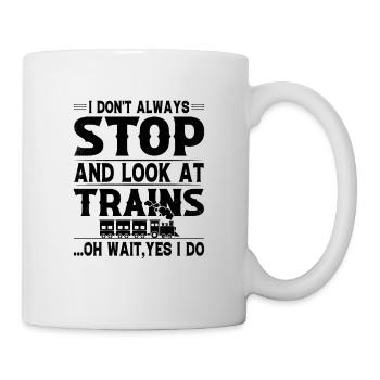 Modellbahn Zug Lokomotiven Geschenk - Tasse - Weiß - Rechts