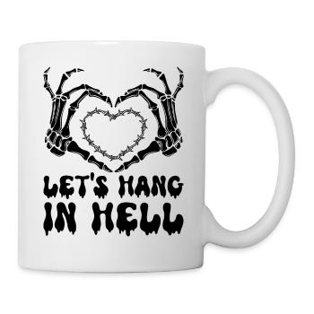 let's stay in hell heart humor halloween - Mug - white - Right