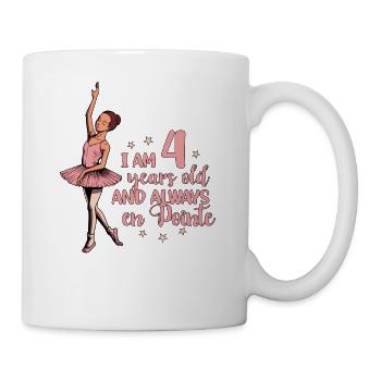 J’ai 4 ans et toujours en pointe - Ballerina - Mug blanc - blanc - Droite