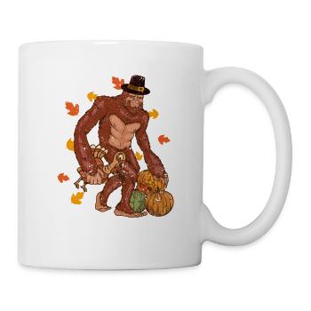 Pilgrim Bigfoot Truthahn Thanksgiving Sasquatch - Tasse - Weiß - Rechts