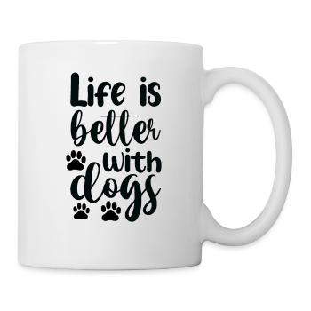 La vie est meilleure avec les chiens - Mug blanc - blanc - Droite