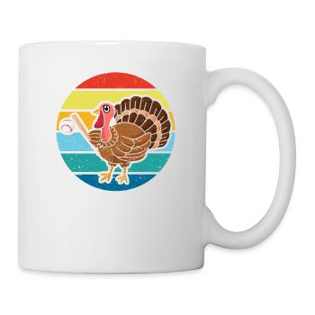 Truthahntag Baseball Erntedank Sport Herbst Herbst - Tasse - Weiß - Rechts