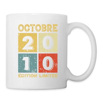 Anniversaire Vintage Idée Cadeau Octobre 2010 - Mug blanc - blanc - Droite