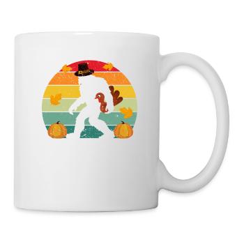 Pilgrim Bigfoot Truthahn Thanksgiving Sasquatch - Tasse - Weiß - Rechts