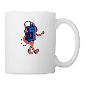 Retro Kassettenspieler - Tasse - Weiß - Rechts