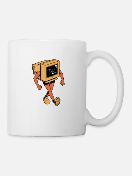 Retro Röhrenmonitor - Tasse - Weiß