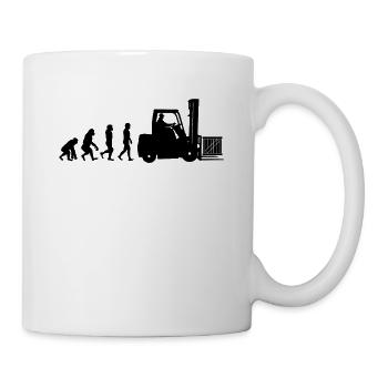 Evolution of a forklift driver - Mug - white - Right