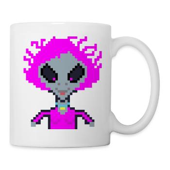 Pixel Alien "Violet Crazy" - Mug - white - Right