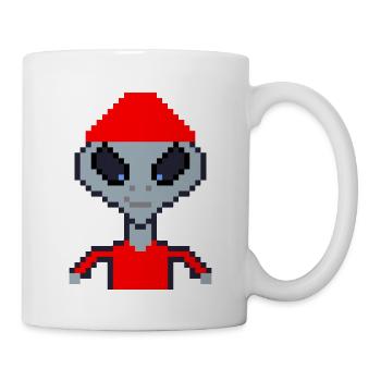 Pixel Alien "Red Gangster" - Mug - white - Right