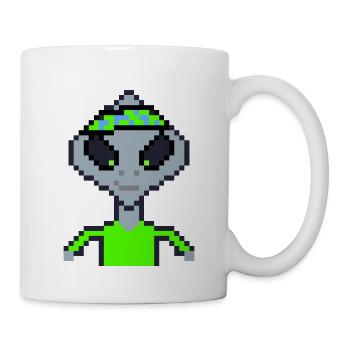Pixel Alien "Green Karate" - Mug - white - Right
