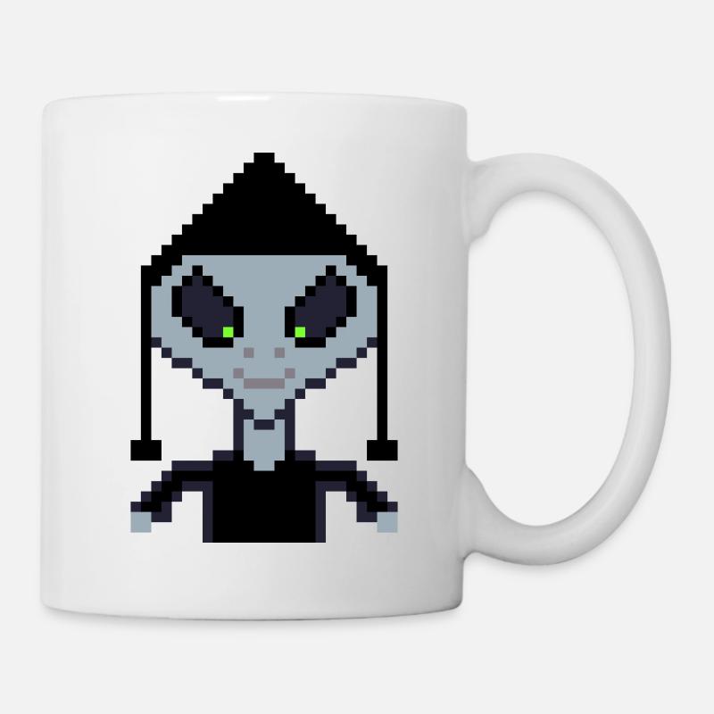 Pixel Alien "Black Boy" - Mug - white