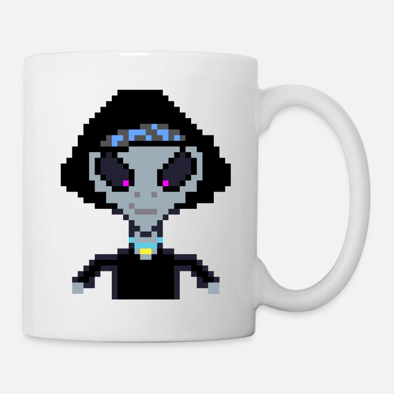Pixel Alien "Black Girl" - Tasse - Weiß