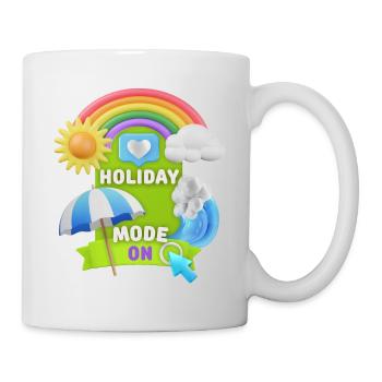 Urlaub, Holiday-Mode-On lustiger Spruch, 3D Design - Tasse - Weiß - Rechts