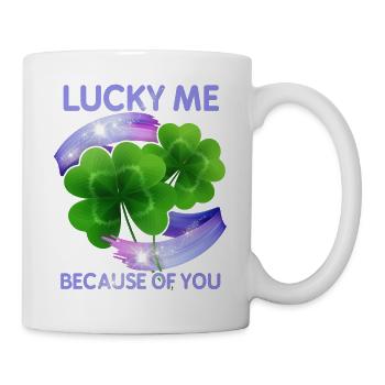 Cloverleaf Happiness, Happy Love, Valentine's Day - Mug - white - Right