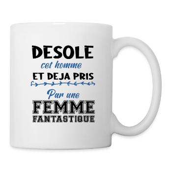 Désolé cet homme est déjà pris par une femme - Mug blanc - blanc - Droite