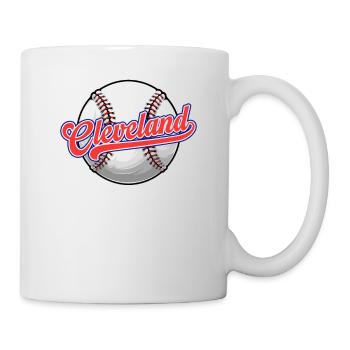 Vintage Cleveland Baseball Distressed Baseball Pun - Mug - white - Right