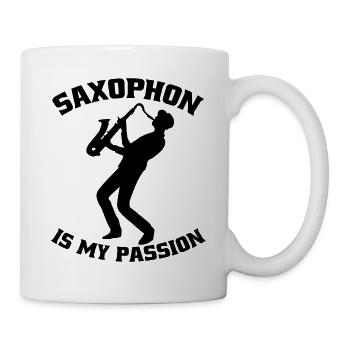 Saxophone Music Saxophonist Instrument Saxophone - Mug - white - Right