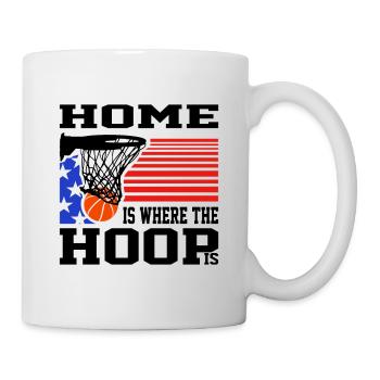 Home Is Where the Hoop Is - Basketball Fan Gifts - Tasse - Weiß - Rechts