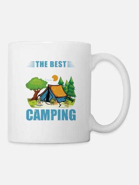 Camping Campingplatz zelten Zelt Wohnwagen glampin - Tasse - Weiß