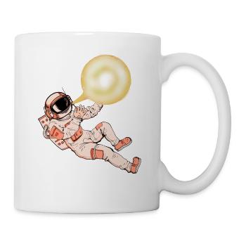 Astronaut mit Raumanzug Mond Raumfahrt Raumschiff - Tasse - Weiß - Rechts