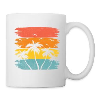 été plage palmier cocotier - Mug blanc - blanc - Droite