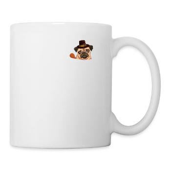 Tasche Pilgrim Mops Türkei Thanksgiving Hunde - Tasse - Weiß - Rechts