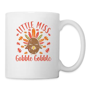 Turkey Day Funny Fall Thanksgiving Dinner Little - Mug - white - Right