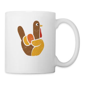 Rock Sign Türkei Hand Cool Thanksgiving Türkei - Tasse - Weiß - Rechts
