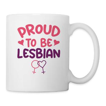 Fier d’être lesbienne LGBTQ Bisexual Pride Flag - Mug blanc - blanc - Droite